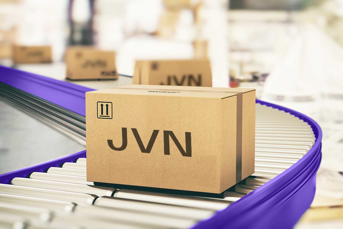 JVN boxes on conveyor line